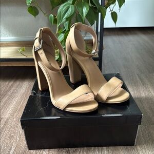 Basically-New Torrid Nude 4” Two-Strap Tapered High Heel, Size 11